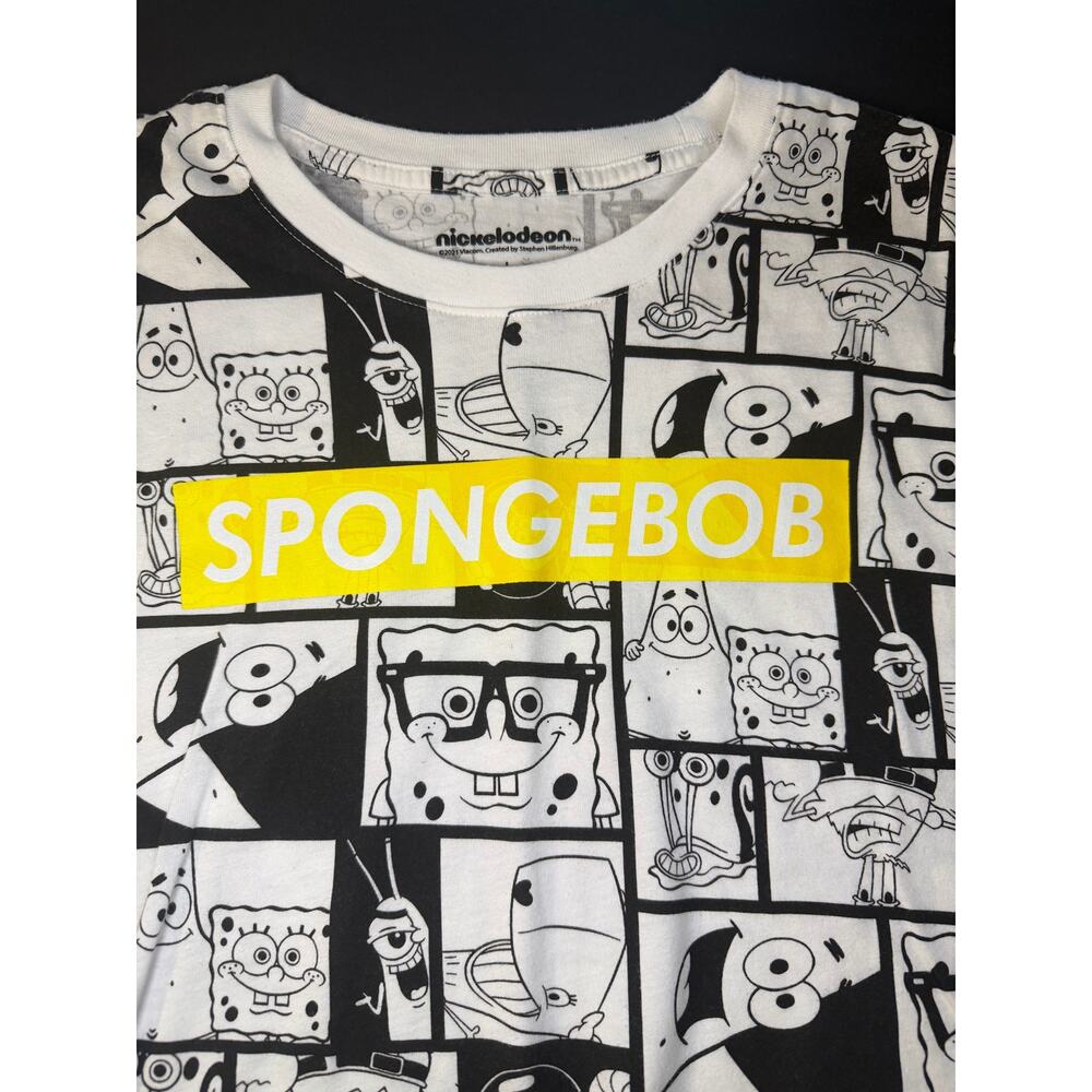 Nickelodeon SpongeBob Men’s L Black/White Graphic T-Shirt